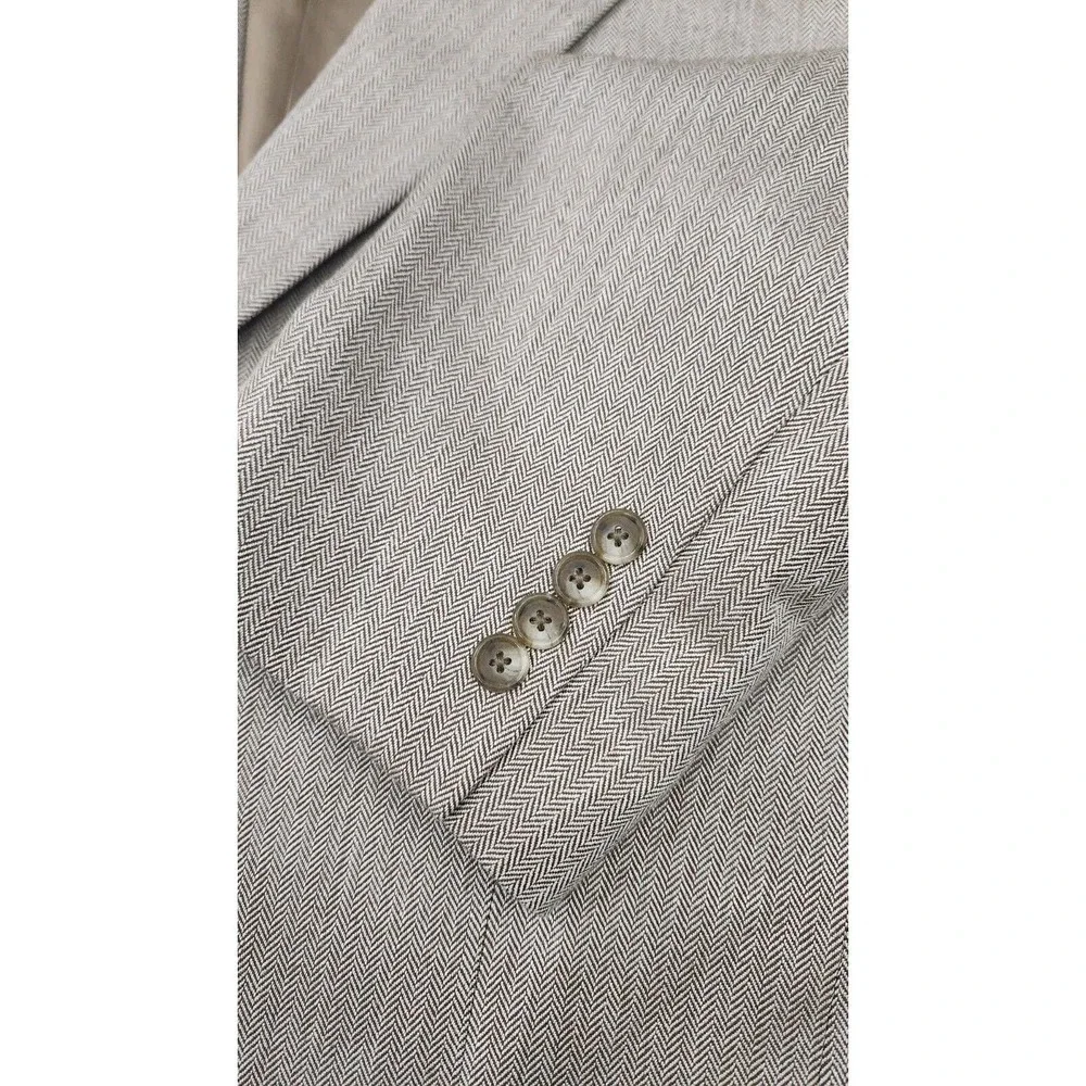 JOS A BANK SIGNATURE SILK/CAMEL HAIR HERRINGBONE SPORT COAT‎ BLAZER MEN 44R - Picture 7 of 10